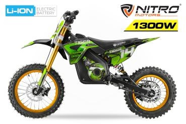 NITRO MOTORS E-Dirtbike 1300W Tiger Lithium 13Ah 14/12 Brushless DLX