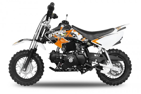 90cc Dirtbike Storm 10/10 Automatik mit E-Start Crossbike V2 New Sticker Design